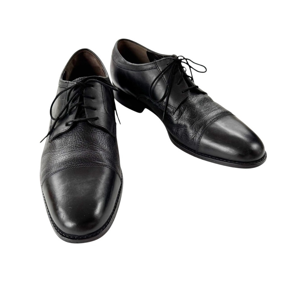Johnston & Murphy Genuine Deerskin Leather Oxfords Dress Shoe Black Size 10